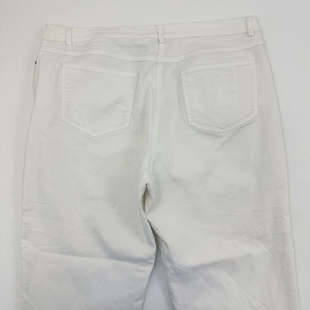 Ruby‎ Rd Raw Hem Crop Women's size 16 White Denim Jeans